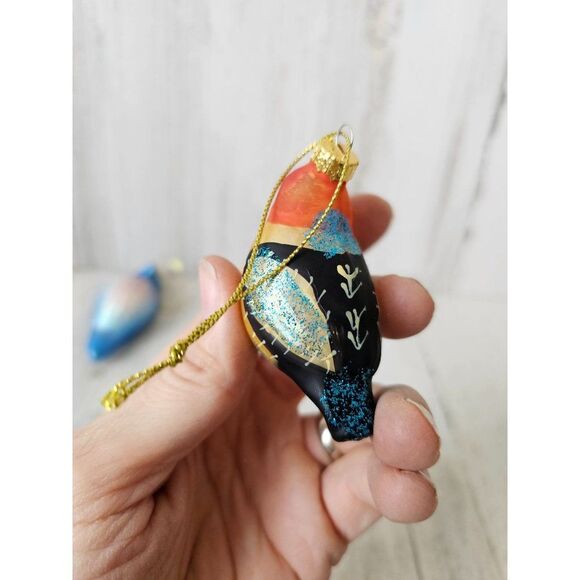 Glass bluebird ornament quail Xmas tree set lot unique - Picture 12 of 15